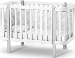 Верес кроватка детская без колёс ЛД5 Монако, на ножках Бело-серый #05.3.1.21.17ver