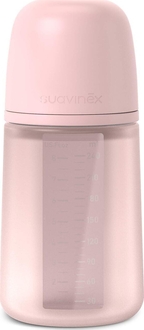 Suavinex пляшечка силіконова 240 мл фізіологічна соска середній потік Colour Essence світло-рожева 308654bbg