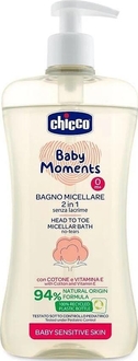 Chicco шампунь-гель міцелярний Baby Moments "Без сліз" для чутливої ​​шкіри 500 мл 10241.00