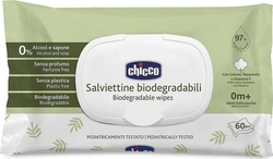 Chicco влажные салфетки с пантенолом и витамином Е, биоразлагаемые 60 шт 12050.70