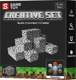 Same Toy конструктор магнитный Creative Set Cobblestone 20 ел MCRAFT-4004-SM