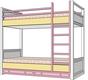 MyBaby кровать двухъярусная Rose Dreams ваниль/розовый/беж 110605