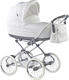 Roan универсальная коляска Marita Prestige Chrom Белый с цветком 110906/CH-S-160