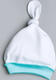 Модный карапуз шапочка для новорожденных белая с бирюзовым 38 белый с бирюзовым 301-00019-38 белый с бирюзовым