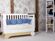 Indigowood  кровать «Nova kit» со съемной спинкой и колесами белый/натуральное дерево 32982-indigo