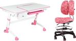 FunDesk стол-трансформер Amare с выдвижным ящиком + детское кресло SST6 Pink Amare with drawer Pink +SST6 Pink