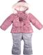 Garden baby комплект зимний для девочки "Чайная роза", брусника/ серый 98 101009-36/60-98-брусника/ серый