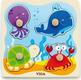 Viga Toys пазл рамка-вкладыш с рукоятками Морские обитатели 50132afk