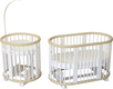 Ovalbed кроватка овальная 9в1 Lux (маятник+колеса) Natural-White OM-6