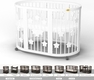 IngVart кроватка трансформер SMART BED Round со звездочками-40% Белая #1359003in