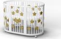IngVart кроватка трансформер SMART BED Round со звездочками  Белая с золотыми звездочками 1351044in