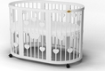 Ingvart кроватка-трансформер 9-в-1 Baggybed Round Heart на маятнике белый 04349003in