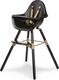 Childhome стільчик для годування 2 в 1 EVOLU 2 (з бампером) BLACK / GOLD CHEVOCHBG