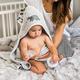 BabyOno полотенце велюровое с капюшоном 100х100 цвет серый Барсук 540/02bo