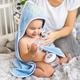 BabyOno полотенце велюровое с капюшоном 100х100 цвет голубой Мишка 540/04bo