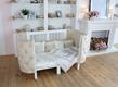 Ovalbed дитяче ліжечко трансформер 3в1 Blush каретна стяжка + маятник beige 15123beige