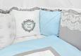 Ovalbed набір в ліжечко 8в1 Royal baby серо-голубой D-109