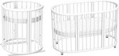 Ovalbed кроватка овальная 8в1 Deluxe +полозья для укачивания White ODL-1