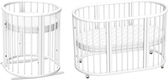 Ovalbed кроватка овальная 8в1 Deluxe +полозья для укачивания White ODL-1