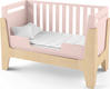 Indigowood кровать-трансформер Tower Baby 140 x 70 см со съемной спинкой розовое/натуральное дерево (с дополнительным бортиком) 41797-indigo