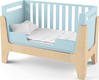 Indigowood кровать-трансформер Tower Baby 140 x 70 см со съемной спинкой голубое/натуральное дерево ( с дополнительным бортиком) 41799-indigo