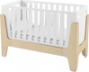 Indigowood кровать-трансформер Tower Baby 120 x 60 см с съемной спинкой белое/натуральное дерево (с дополнительным бортиком) 41788-indigo