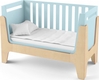 Indigowood кровать-трансформер Tower Baby 120 x 60 см с съемной спинкой голубое/натуральное дерево ( с дополнительным бортиком) 41790-indigo