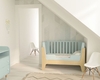 Indigowood кровать-трансформер Tower Baby 120 x 60 см с съемной спинкой голубое/натуральное дерево ( с дополнительным бортиком) 41790-indigo
