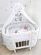 Ovalbed дитяче ліжечко трансформер 3в1 Blush каретна стяжка + маятник white 15123white