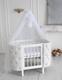 Ovalbed дитяче ліжечко трансформер 3в1 Blush каретна стяжка + маятник white 15123white