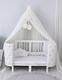 Ovalbed дитяче ліжечко трансформер 3в1 Blush каретна стяжка + маятник white 15123white