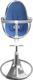 Bloom стульчик для кормления Fresco Silver с вкладышем riviera blue E10535-S\E10540-RBL