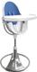 Bloom стульчик для кормления Fresco Silver с вкладышем riviera blue E10535-S\E10540-RBL