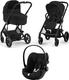 Cybex универсальная коляска Balios S 3в1 BLK Moon Black 524002517bbg