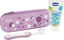 Chicco дорожный набор от 6 мес: щетка зубная + паста  девочка 12098.10