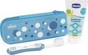 Chicco дорожный набор от 6 мес: щетка зубная + паста  мальчик 12098.00