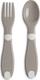 Chicco набор ложка+вилка First Cutlery 12М+ серый 16101.35