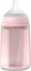 Suavinex бутылочка силиконовая 240 мл физиологическая соска средний поток Colour Essence світло-рожева 308654bbg