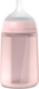 Suavinex пляшечка силіконова 240 мл фізіологічна соска середній потік Colour Essence світло-рожева 308654bbg